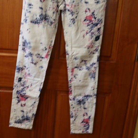 7 Star White Splatter Painted Skinny Jean's 29 - Picture 5 of 14